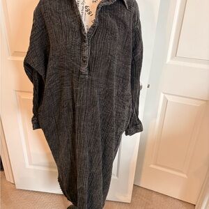 Krista Larson Henley Dress in Ash. NWOT